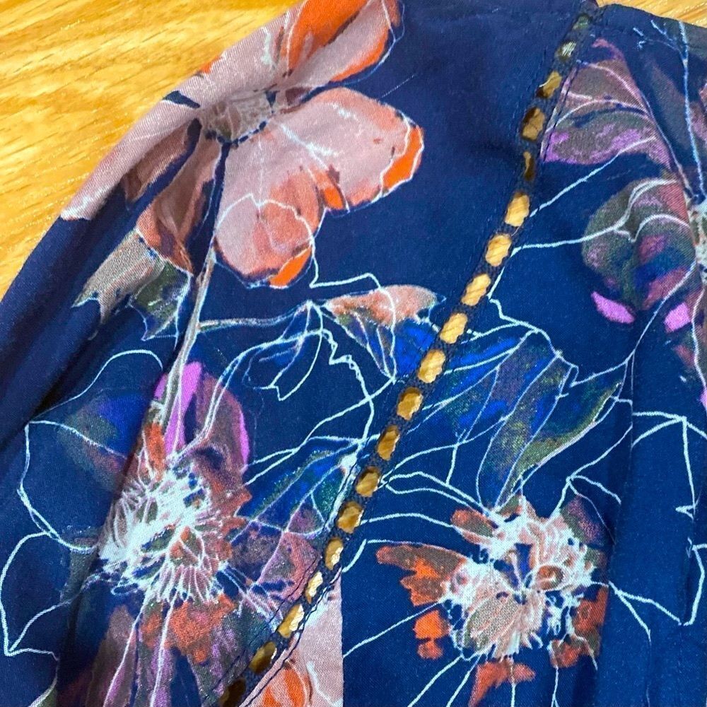 Free People “All Eyes on You” Boho Floating Floral Mini Dress - Picture 7 of 13